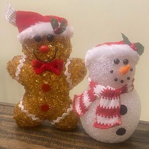 Festive Gingerbread and Snowman Holiday Decor Set